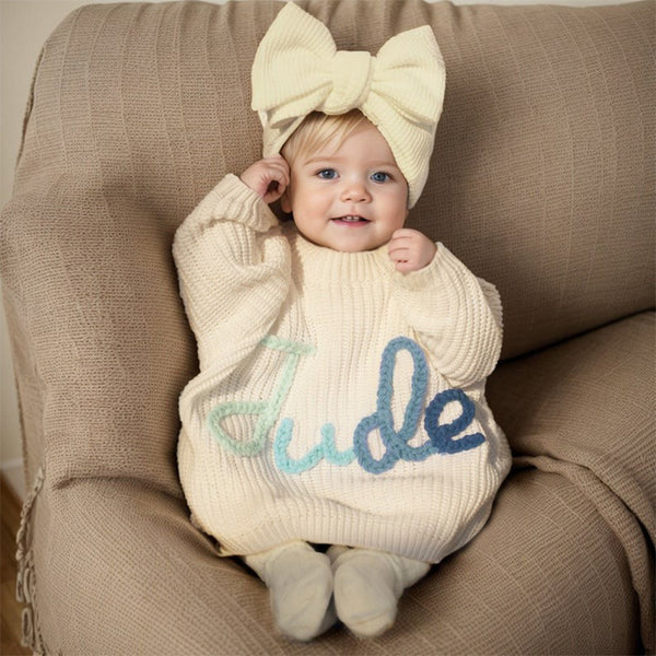 Personalized Hand Embroidered Baby and Toddler Sweaters