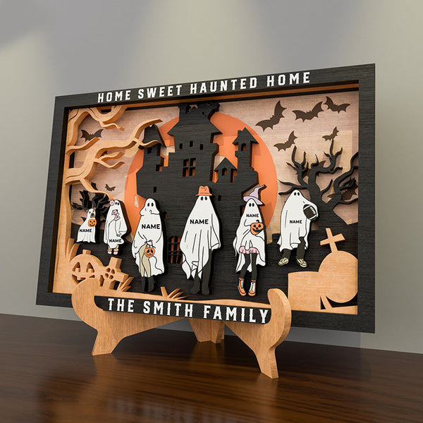 Personalized Halloween Family Sign, Halloween Family Portrait, Custom Ghost Family Sign