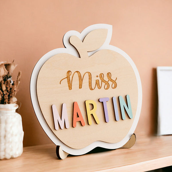 Teacher Apple Sign, Gifts For Teachers, Teacher Sign For Desk