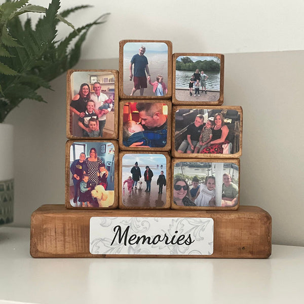 Stacking Photo Blocks Set - Photo Gift, Wooden Photo Block