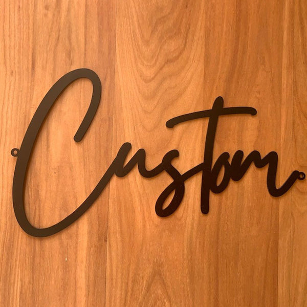 Personalized Metal Words Custom Design Your Text Made To Order Script Name Sign Wall Door Decor