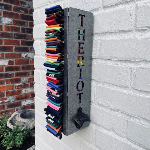 Custom Can Cooler Holder with Bottle Opener, Personalized Cooler Dispenser