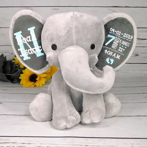 Gift for Baby Girl & New Mom,Personalized Elephant Stuffed Animal