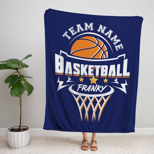 Personalized Basketball Blanket, Custom Name And Team Name