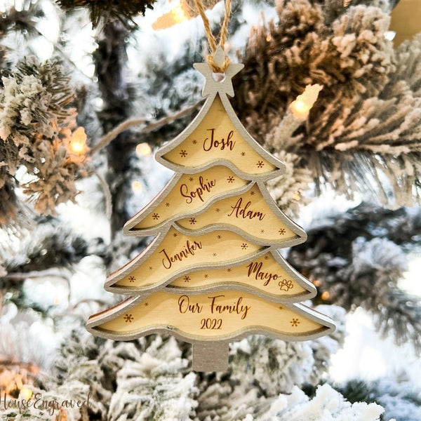 Our Family / Grand Children Christmas Ornament, Personalized Family Ornament, Family Members Ornament, Christmas Keepsake, Christmas Gift