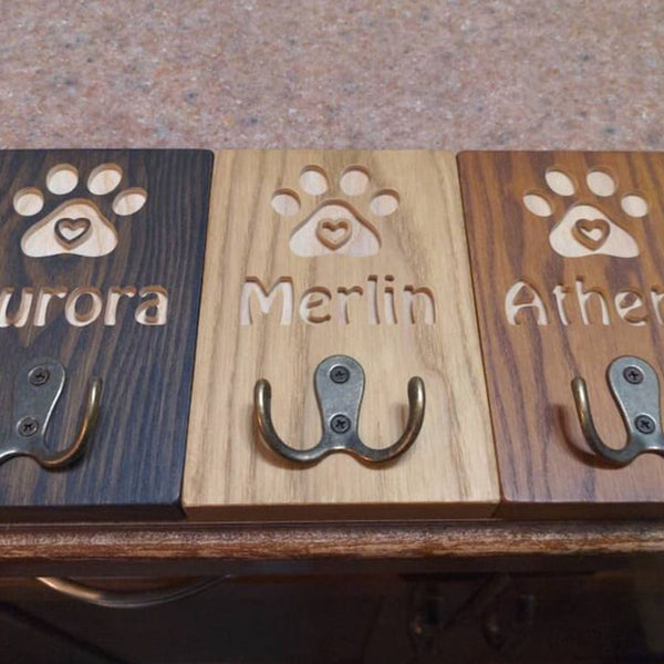 Customized Leash Holder, Dog Lovers Gift Personalized, Dog Wall Organizer,