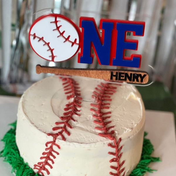 Baseball Cake Topper, First birthday, rookie year, personalized, custom, name