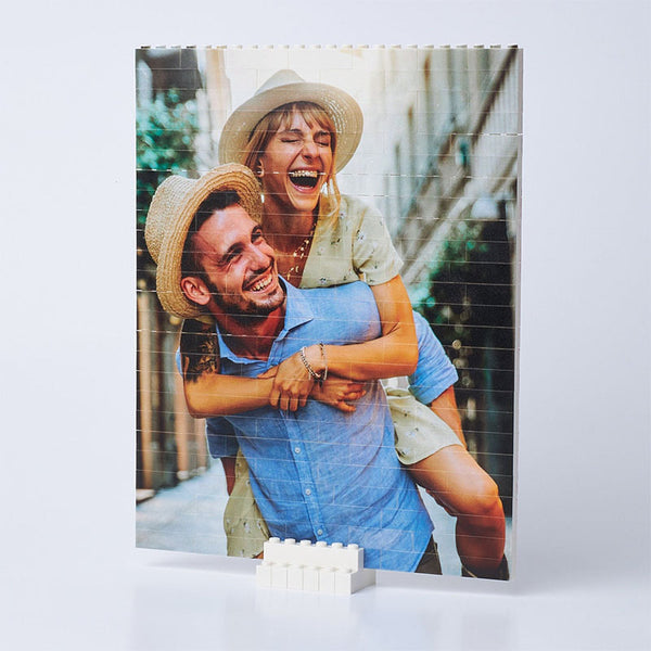 Personalized Customized 2 Photos Rectangle Building Block Puzzle Picture Block Christmas Gifts for Couples