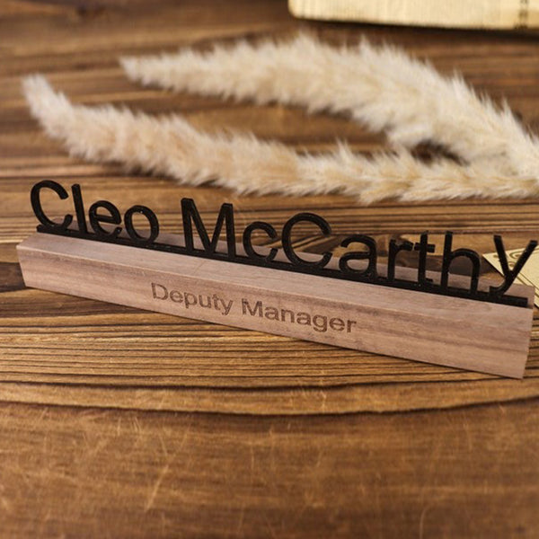 Desk name plate wood, Wood name plate for desk, Office Desk Sign, Name Plate