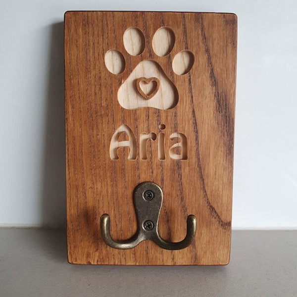 Customized Leash Holder, Dog Lovers Gift Personalized, Dog Wall Organizer,