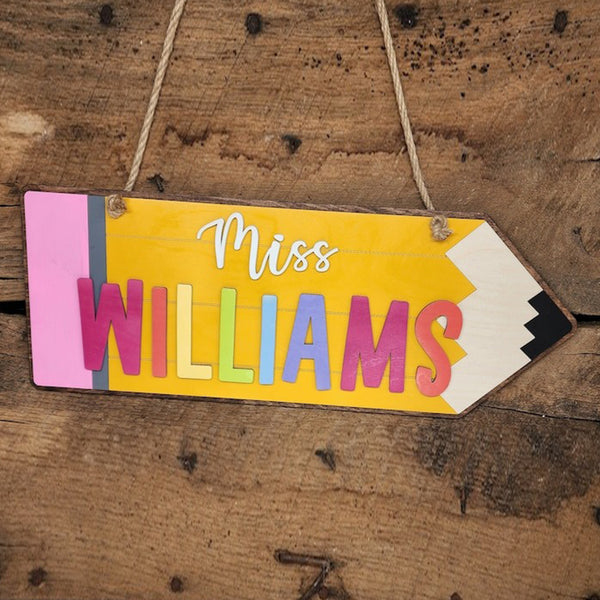 Wooden Teacher Door Hanger