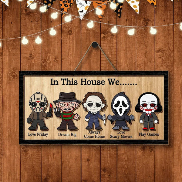 Halloween 2 Layered Frame Wood Sign Custom Halloween Gift