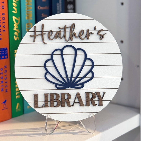 Personalized Library Sign, Book Shelf Decor,Gift for Book Lover