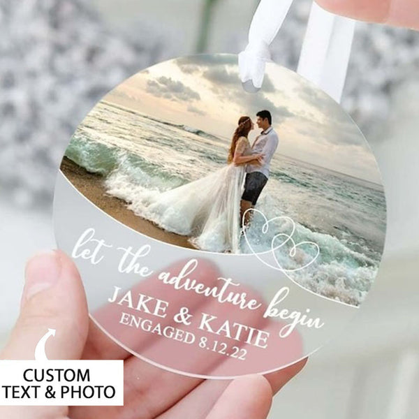 Personalized Engaged Ornament, Engaged First Christmas