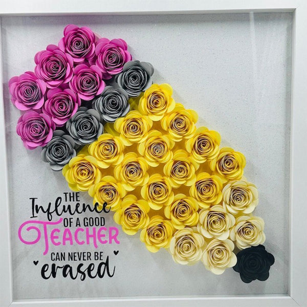 Custom Teacher Pencil Apple Shadow Box|School Office Sign