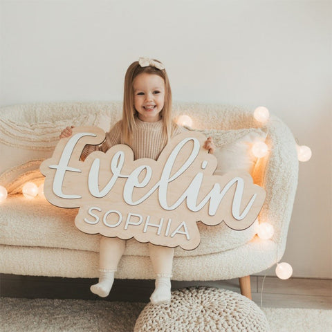 Nursery Name Sign, Wooden Baby Name Sign