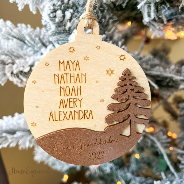 Personalized Family Ornament, Our Family / Grand Children Christmas Ornament, Family Members Ornament