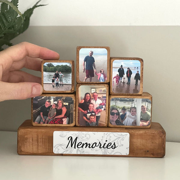 Stacking Photo Blocks Set - Photo Gift, Wooden Photo Block