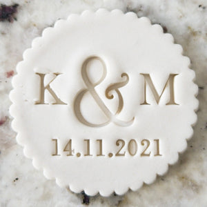 CUSTOM Christening Name and Date Cookie Biscuit Stamp Fondant Cake Decorating Icing Cupcakes Stencil