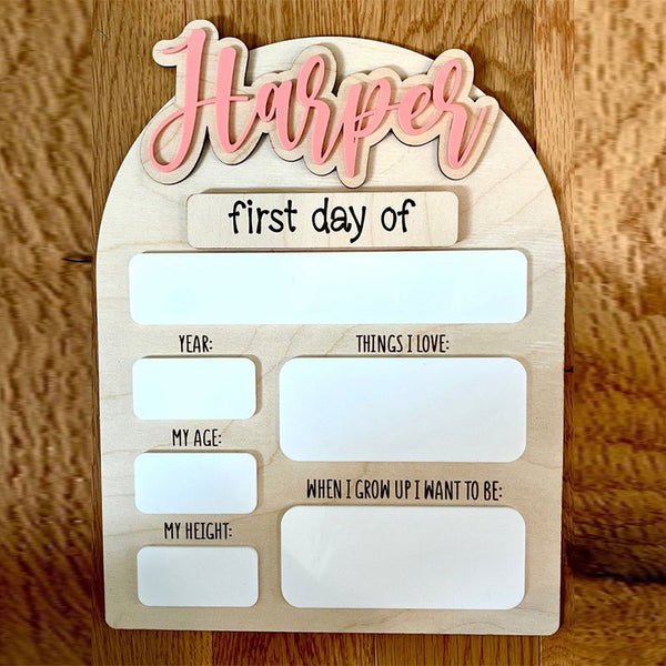 Personalized First Day of School Sign, Last Day Of School Wood Sign