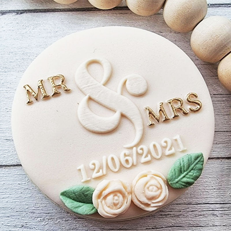 Custom Embosser Fondant Stamp, Wedding Acrylic Embosser for Cookies