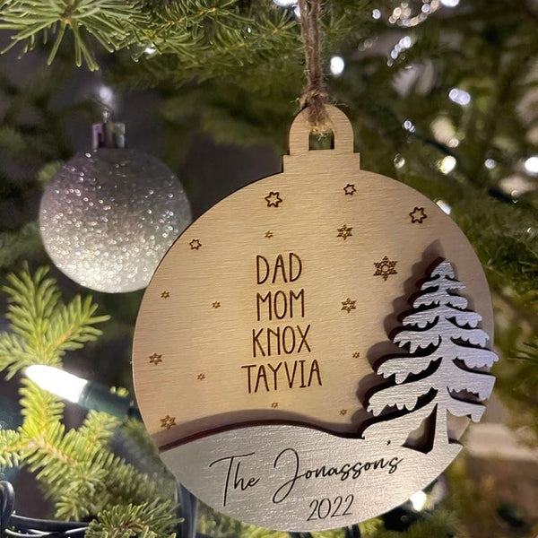 Personalized Family Ornament, Our Family / Grand Children Christmas Ornament, Family Members Ornament