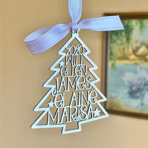 Personalized 2023 Christmas Tree Ornaments Custom Family Names Laser Cut Holiday Gift Happy New Year 2024 Xmas