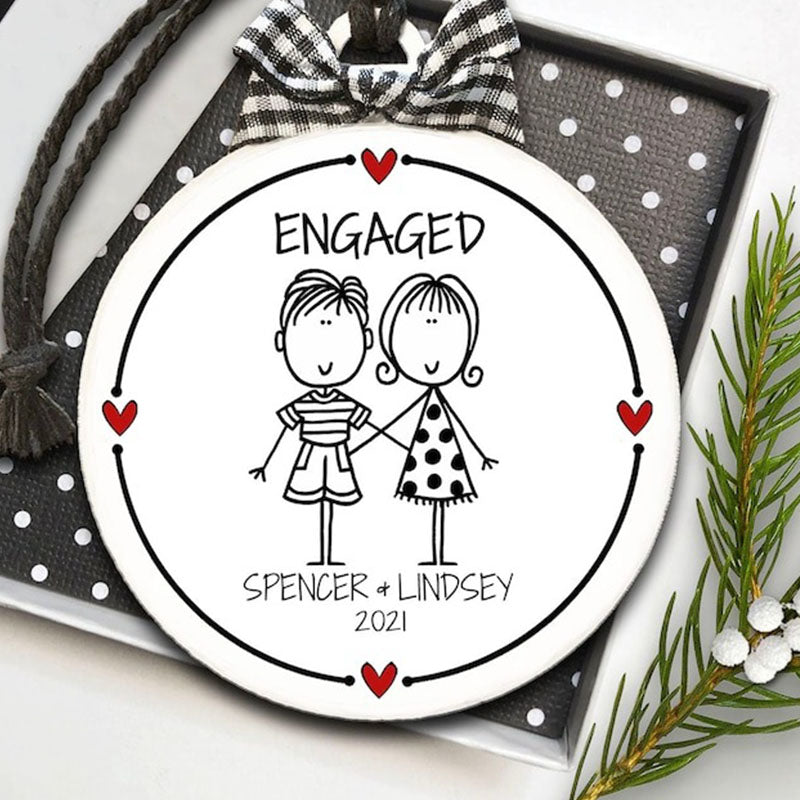 Engagement Gift, Engaged Ornament, Grandma Grandpa Gift, Wedding Gift, Married Ornament Parents To Be Personalized Gift