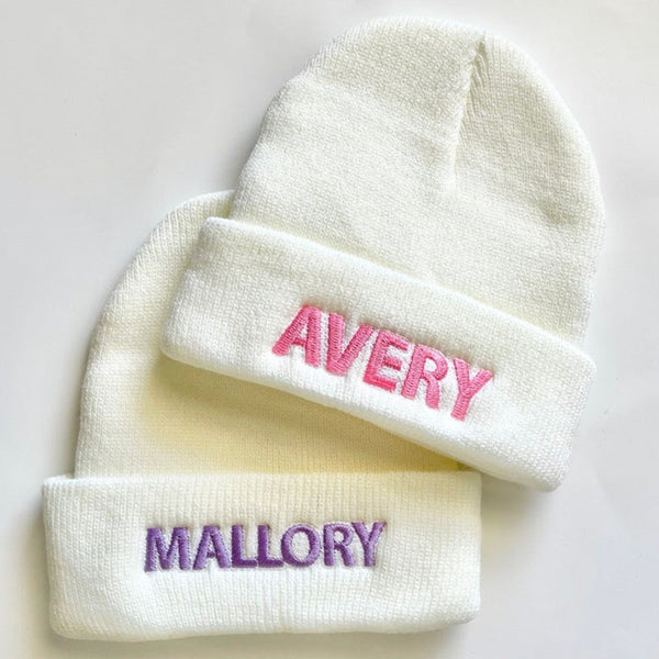 Embroidered Children's Beanie Hat, Personalized Hat for Babies and Toddlers, Kids Name Hat