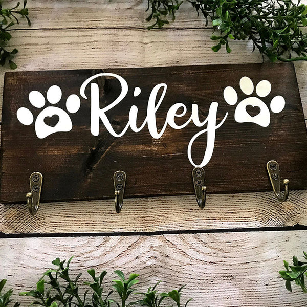 Personalized Dog Leash Holder For Wall