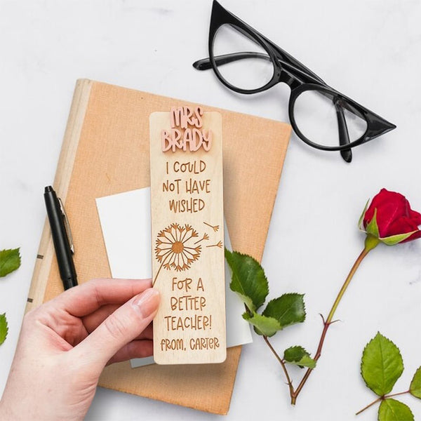 Personalized Teacher Name Bookmark, Personalized Bookmark for Teacher