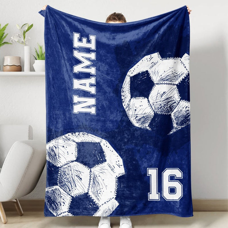 Personalized Football Blanket, Custom Football Soft And Comfortable Blanket, Gift For Football Lovers