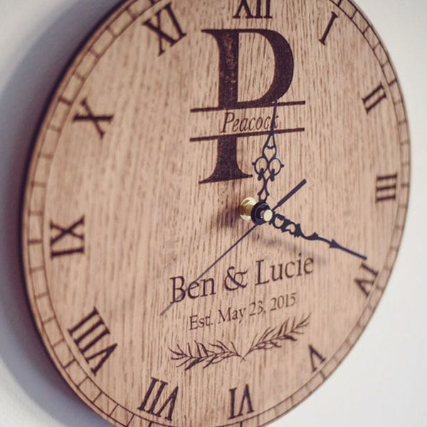 Custom Wall Clock, Personalized Family Name Clock