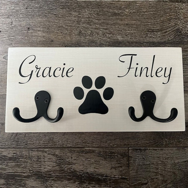 Personalized dog leash holder