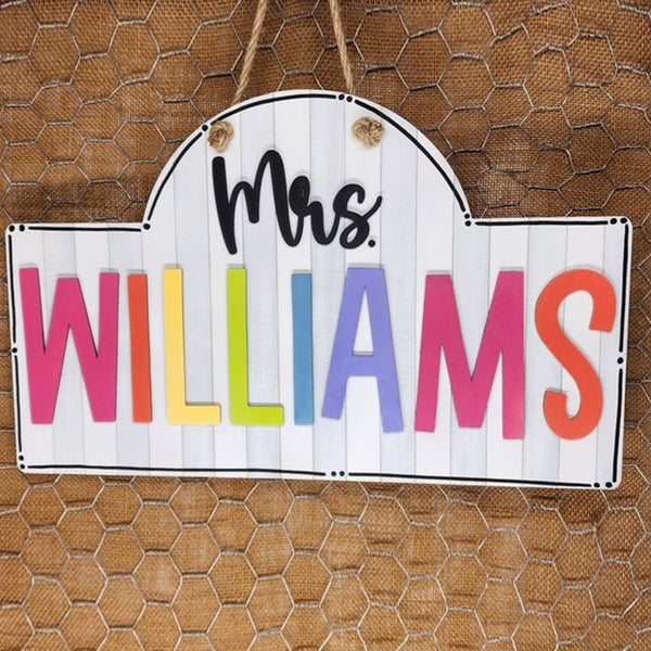 Personalized Teacher Door or Wall Sign, Classroom Sign, 3D Teacher Name Sign