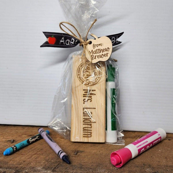 Personalized Teacher Whiteboard/Chalkboard Eraser Gift Set, Hand Painted