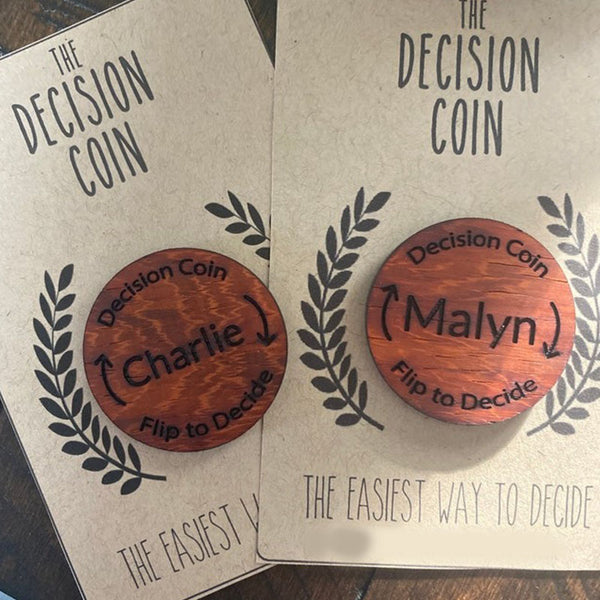 Personalized Decision Maker Coin  Argument Solver Engraved  Couples Date Night