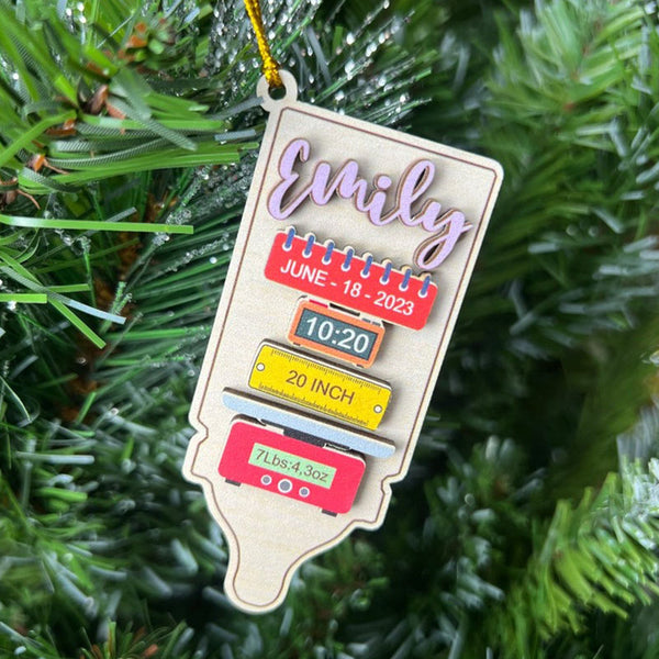 Personalized Baby'S First Christmas Wood Ornament