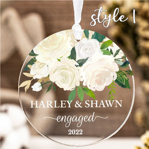 Personalized Engaged Married Ornament Personalized Wedding Ornament - Clear Acrylic - Gifts for Our Newlyweds