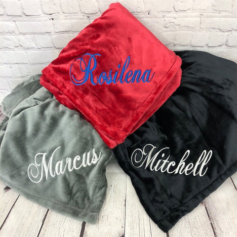 Personalized Custom Soft Blanket with SCRIPT Name