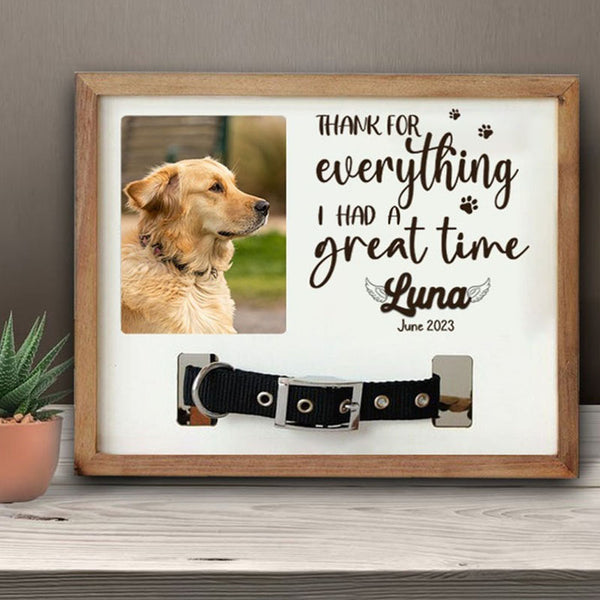 Pet Commemorative Gift, Personalized Commemorative Pet Collar Photo Holder Frame