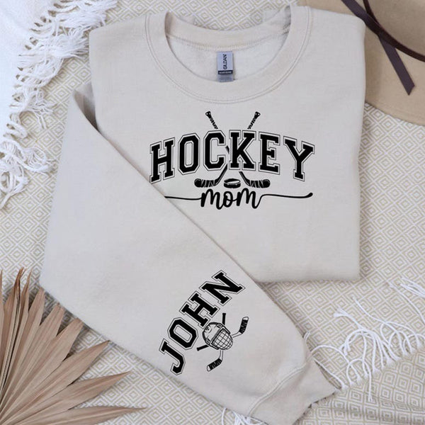 Custom Hockey Mom with Kid Name Sweatshirt Hockey Mama Hoodie