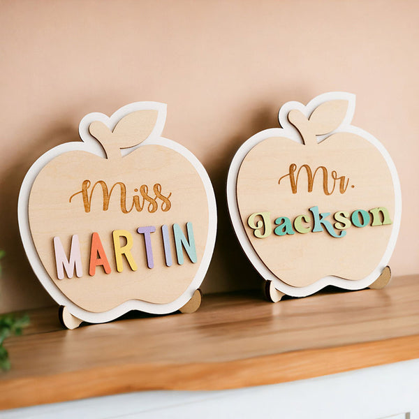 Teacher Apple Sign, Gifts For Teachers, Teacher Sign For Desk