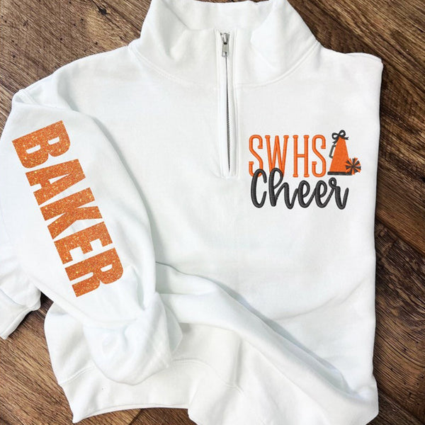 Zip Pullover with Name on Cheerleader's Sleeve