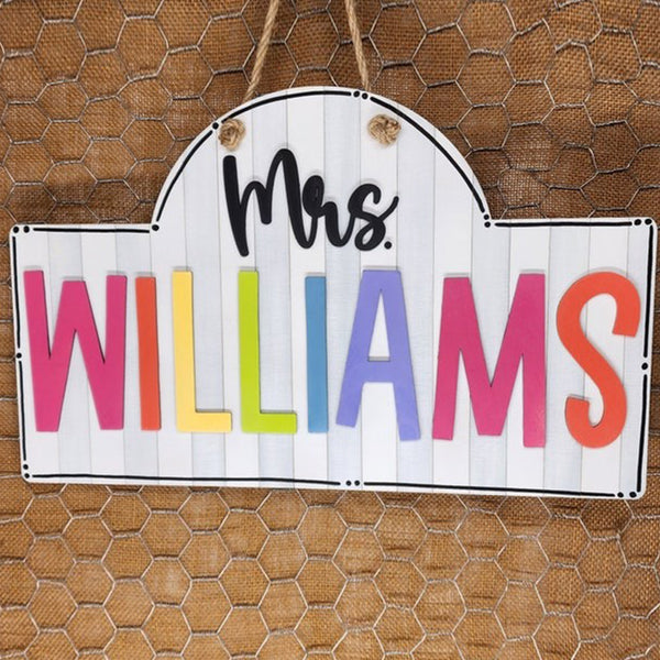 Personalized Teacher Door or Wall Sign, Classroom Sign, 3D Teacher Name Sign