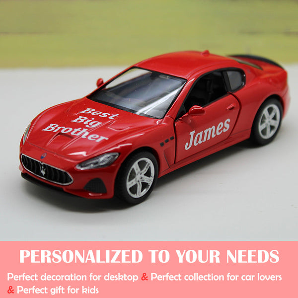 Personalized Big Brother Sister Gift,Red Maserati Diecast Licensed Toy Car Boys Grandad Auntie,1:36 Car Model