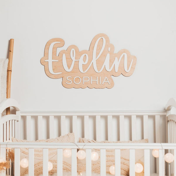 Nursery Name Sign, Wooden Baby Name Sign