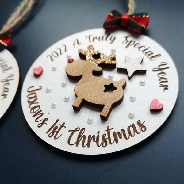 Personalize Your Baby'S First Christmas, Wooden Ornaments, Christmas Tree Decorations