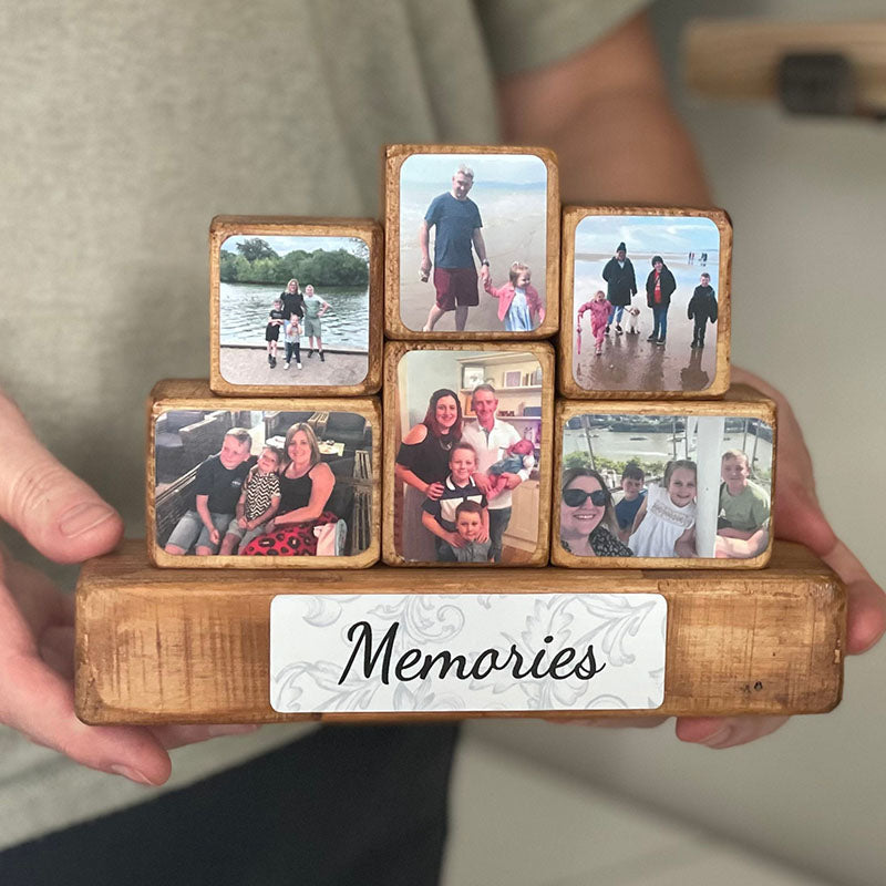 Stacking Photo Blocks Set - Photo Gift, Wooden Photo Block