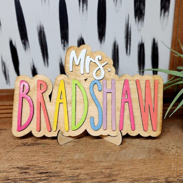 Personalized Teacher Name Sign